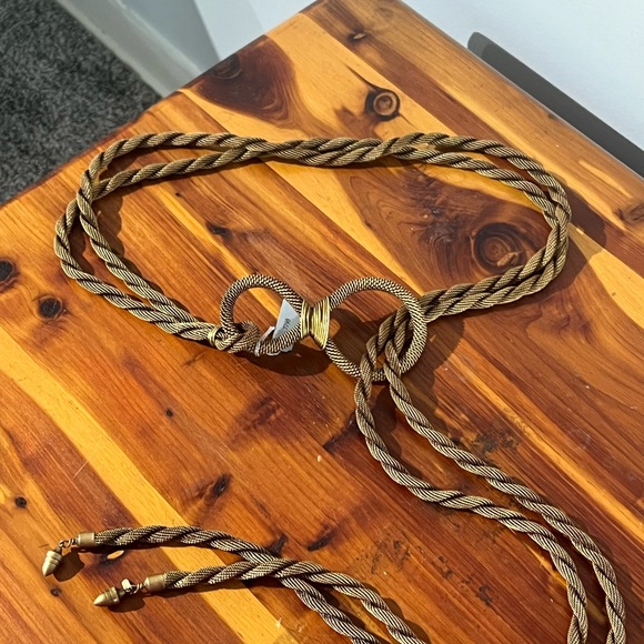 Vintage Bronze Braided Rope lariat belt